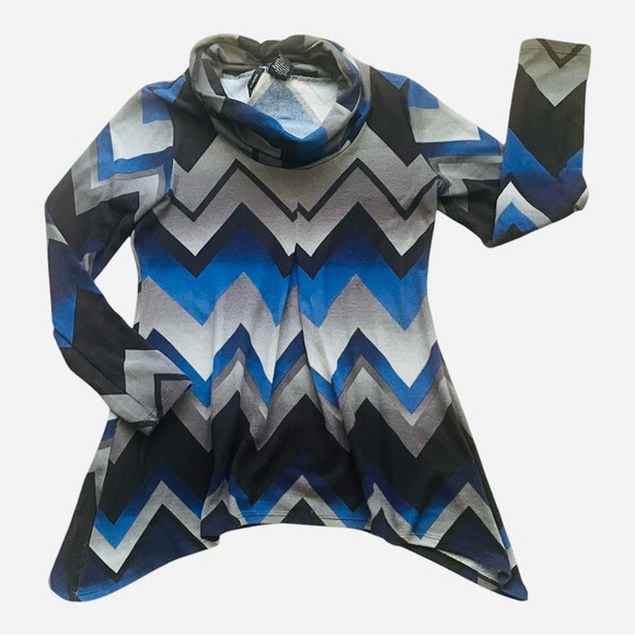 New Directions casual zigzag tight knit cardigan S multi color dropped neckline - Picture 6 of 13